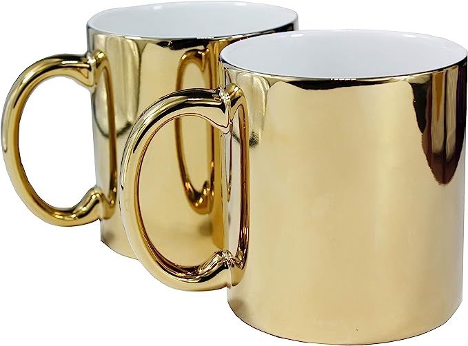 22OZ Coffee Mugs gold Ceramic Mugs set of 2 Ceramic Cups for Coffee, Tea, Cocoa (22oz) | Amazon (US)