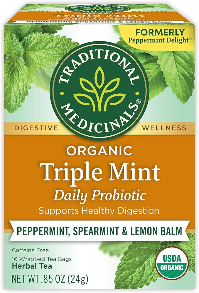 Traditional Medicinals Tea, Organic Triple Mint, Supports Healthy Digestion, Includes 16 Tea Bags | Amazon (US)