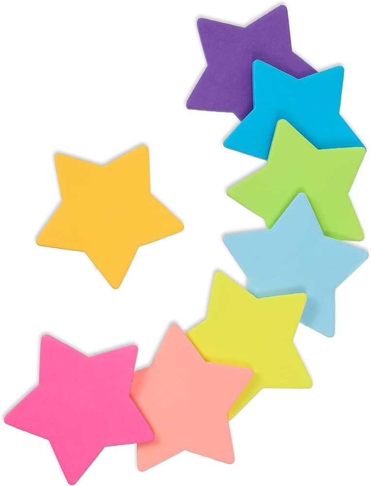 240 Sheets Stick Notes 8 Color Star Shape Sticky Note Pads Super Cute Self-Sticky Colorful Sticky... | Amazon (US)