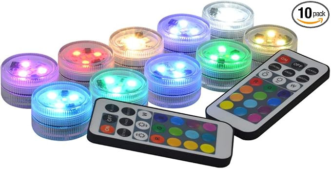 Submersible LED Lights with Remote - 1.5" Round Battery Operated Mini Waterproof Flameless Candle... | Amazon (US)