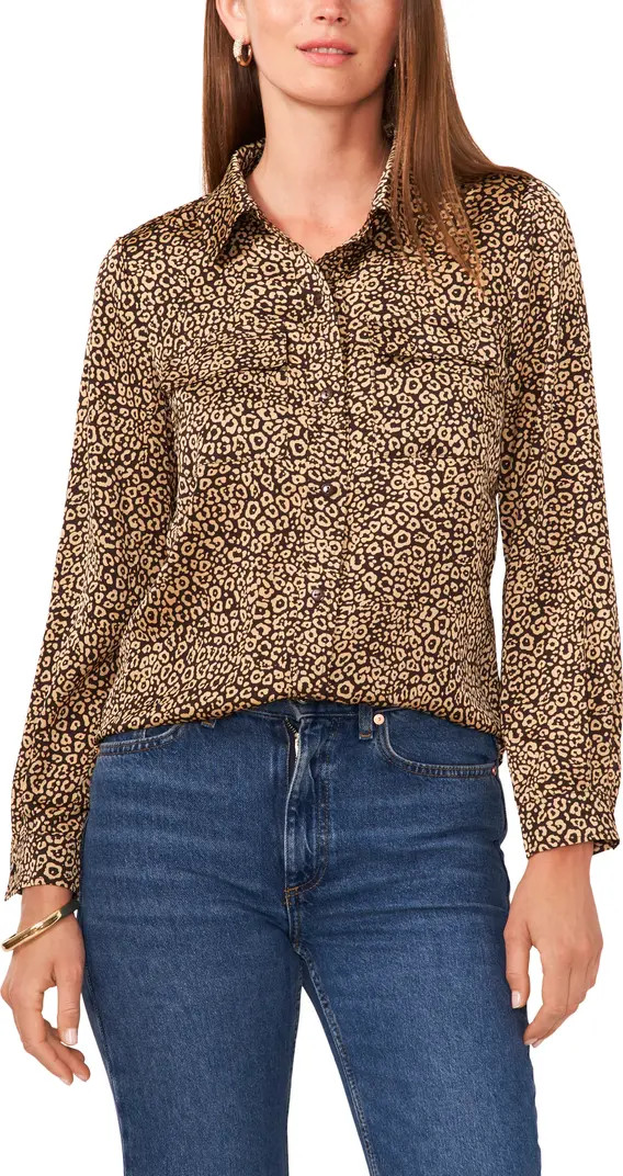 Chaus Jaguar Print Button-Up Utility Shirt | Nordstrom | Nordstrom
