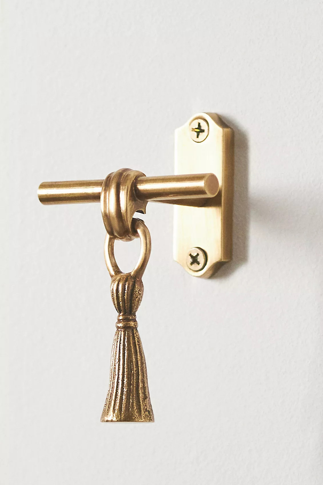 Lark Tassel Brass Bath Hook | Anthropologie (US)