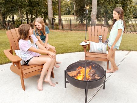 Black metal affordable Lowe’s Home Improvement fire pit perfect for backyard Summer and Fall entertaining and family nights around the campfire 🔥 Under $100! #lowes #lowespartner #ad #summer #fall #smores #firepit #campfire

#LTKHome #LTKFamily #LTKSeasonal