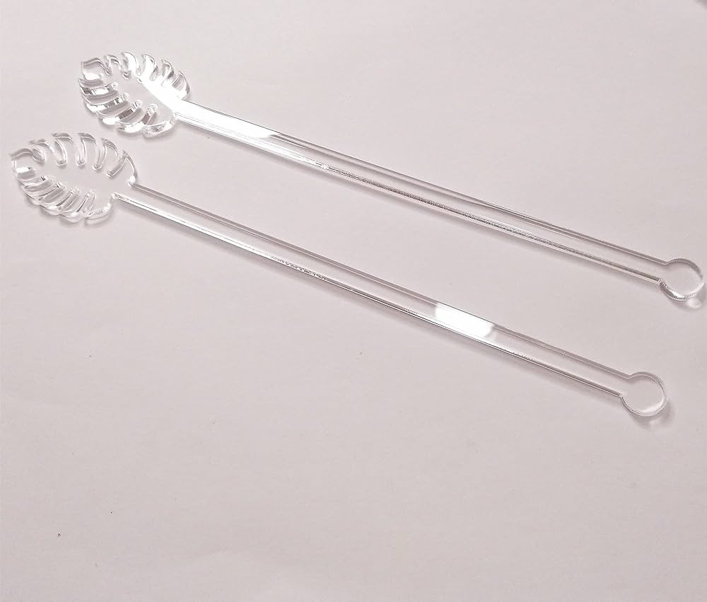 20PCS Monstera Leaf Stir Sticks, Acrylic Tropical Leaf Swizzle Sticks, Drink Stirrers, Laser Cut ... | Amazon (US)