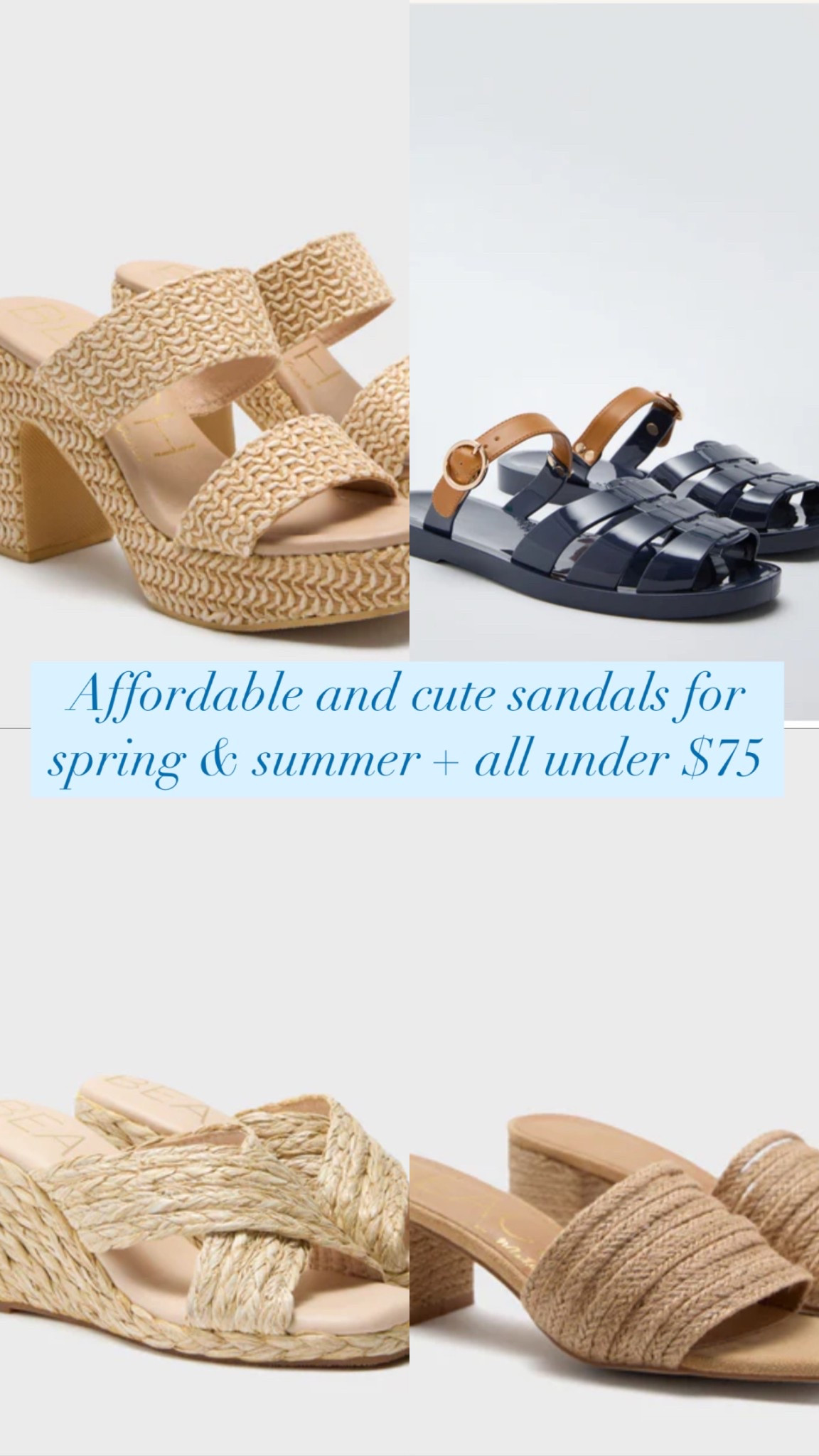 Affordable and cute sandals for spring and summer, all under $75 
Use code YOURULE at checkout for 20% off 

#LTKFindsUnder100 #LTKShoeCrush
