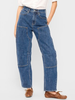 High-Waisted Baggy Barrel Utility Jeans | Old Navy (US)