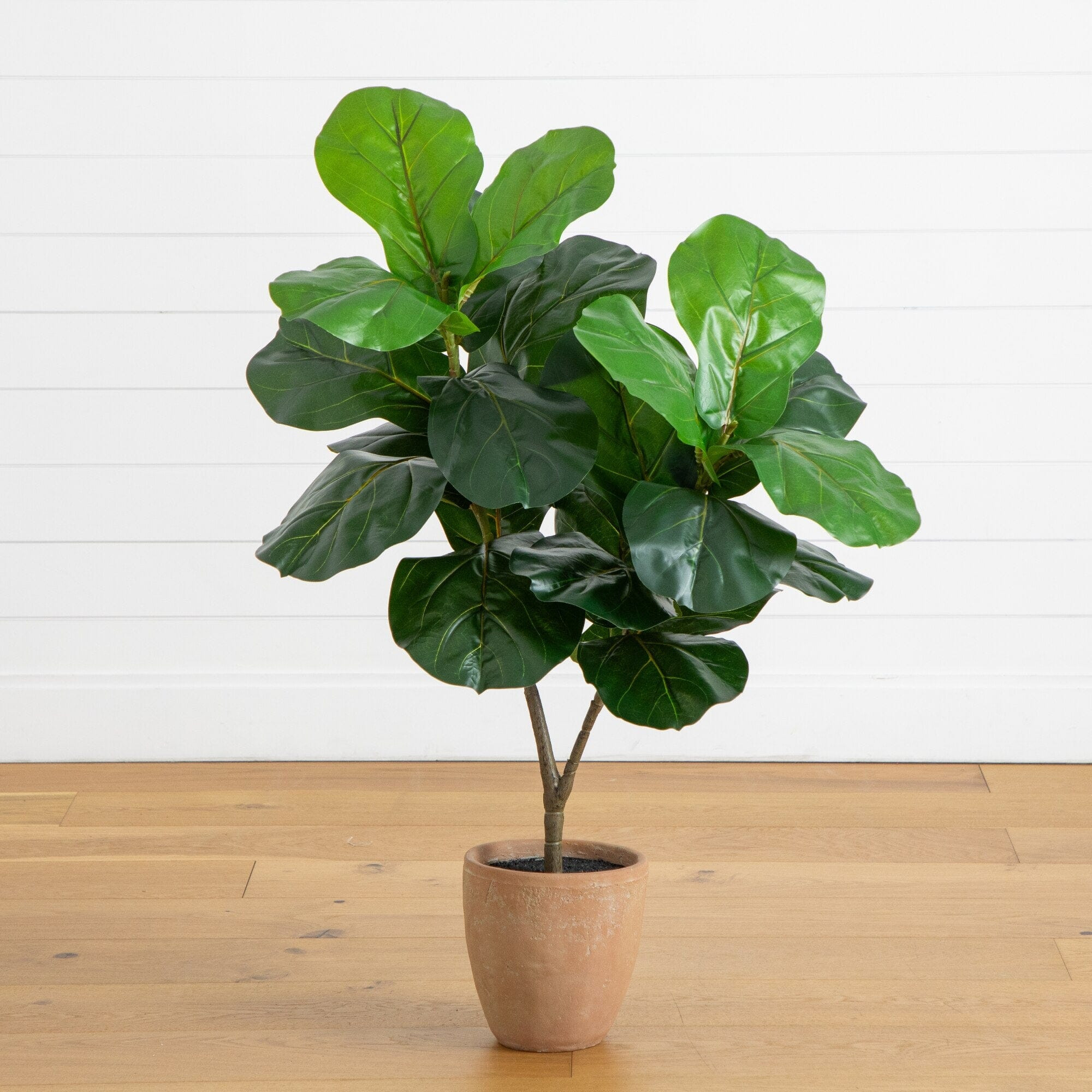 45" Artificial Giant Leaf Fiddle Leaf Fig Tree in Decorative Planter | Nearly Natural