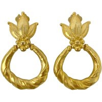 Gorgeous Vintage 1980's New Old Stock Matte Gold Door Knocker Clip On Earrings | Etsy (UK)