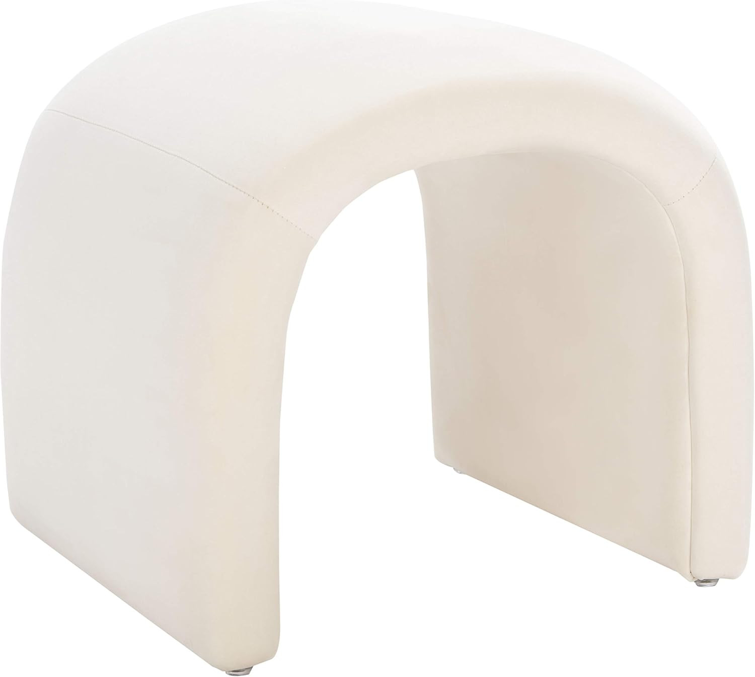 Safavieh Home Collection Kibo Modern Waterfall Cream Velvet Ottoman (Fully Assembled) | Amazon (US)