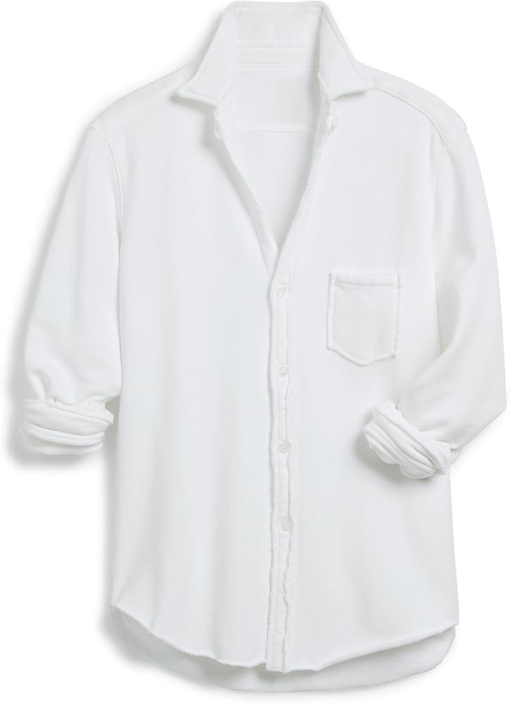 Hixiaohe Relaxed Button-Up Shirt Womens Tops Collared Long Sleeve Work Blouse V Neck Shirts Busin... | Amazon (US)