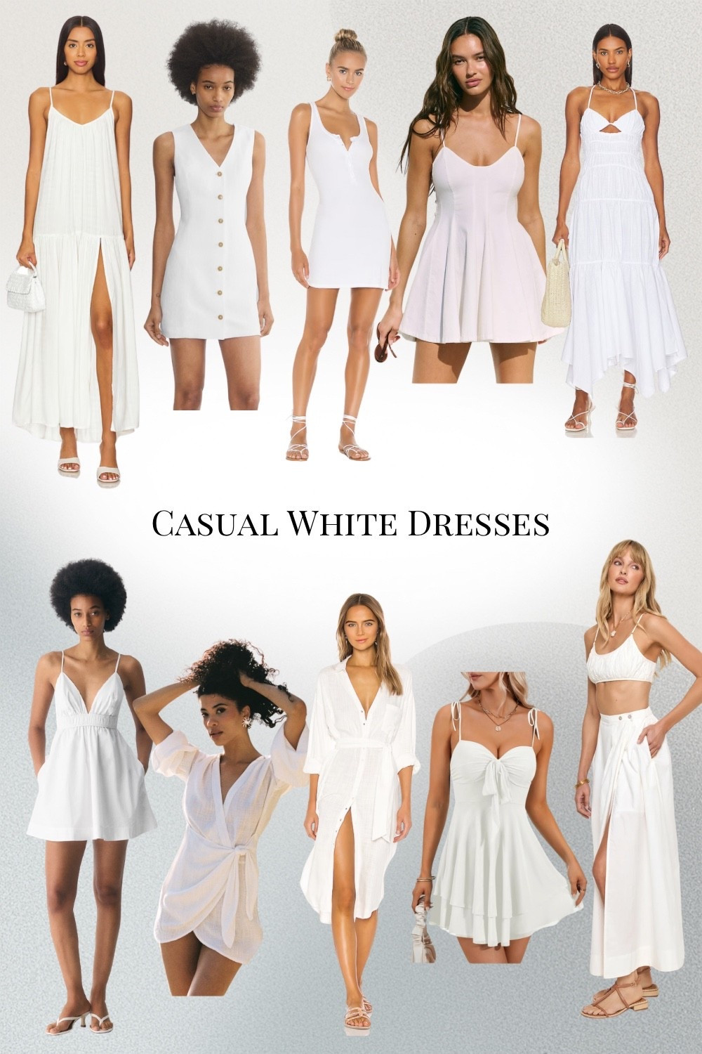 Casual white dresses! I want them all 😍😍