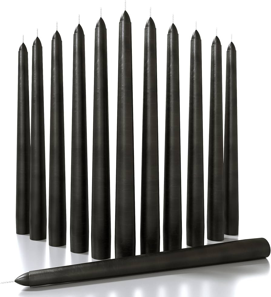 10 inch Taper Candle 12 Pack - Long Burning Dripless and Smokeless Candles Unscented - Ideal as H... | Amazon (US)