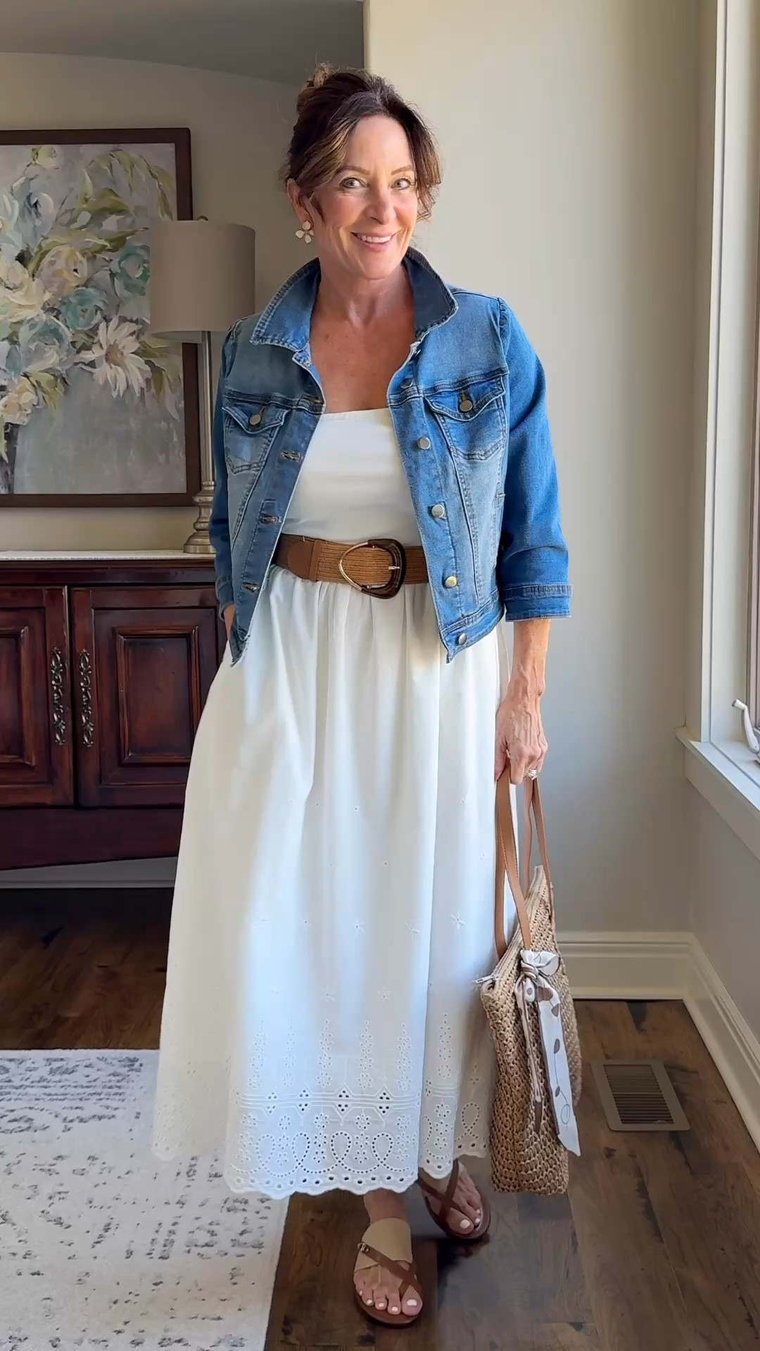 Tube top dress styled for a little more coverage.

One of my favorite vacation pieces. I love styling tube top dresses with a lightweight layer when I want a little shoulder, Coverage.

#AmazonFashion #AmazonStyle #Over50Style #VacationStyle ￼