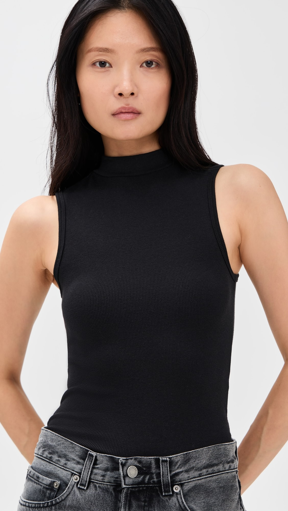 Luxe Rib Sleeveless Mock Neck Tank | Shopbop