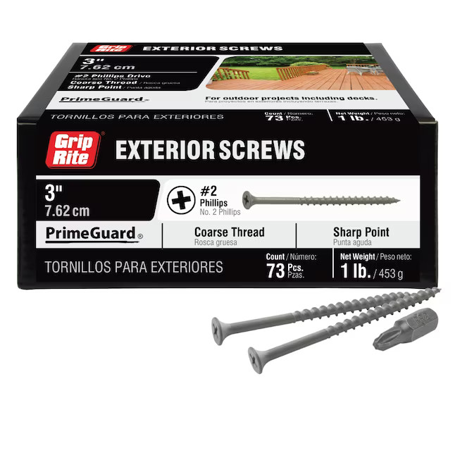 Grip-Rite #10 x 3-in Wood To Wood Deck Screws (73-Per Box) | Lowe's