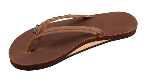 Rainbow Sandals Women's Flirty Braidy Premier Leather w/Single Braided Strap, Redwood, Ladies X-Large / 8.5-9.5 B(M) US | Amazon (US)