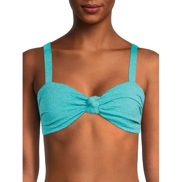 Time And Tru Women's and Women's Plus Popcorn Texture Swim Top - Walmart.com | Walmart (US)