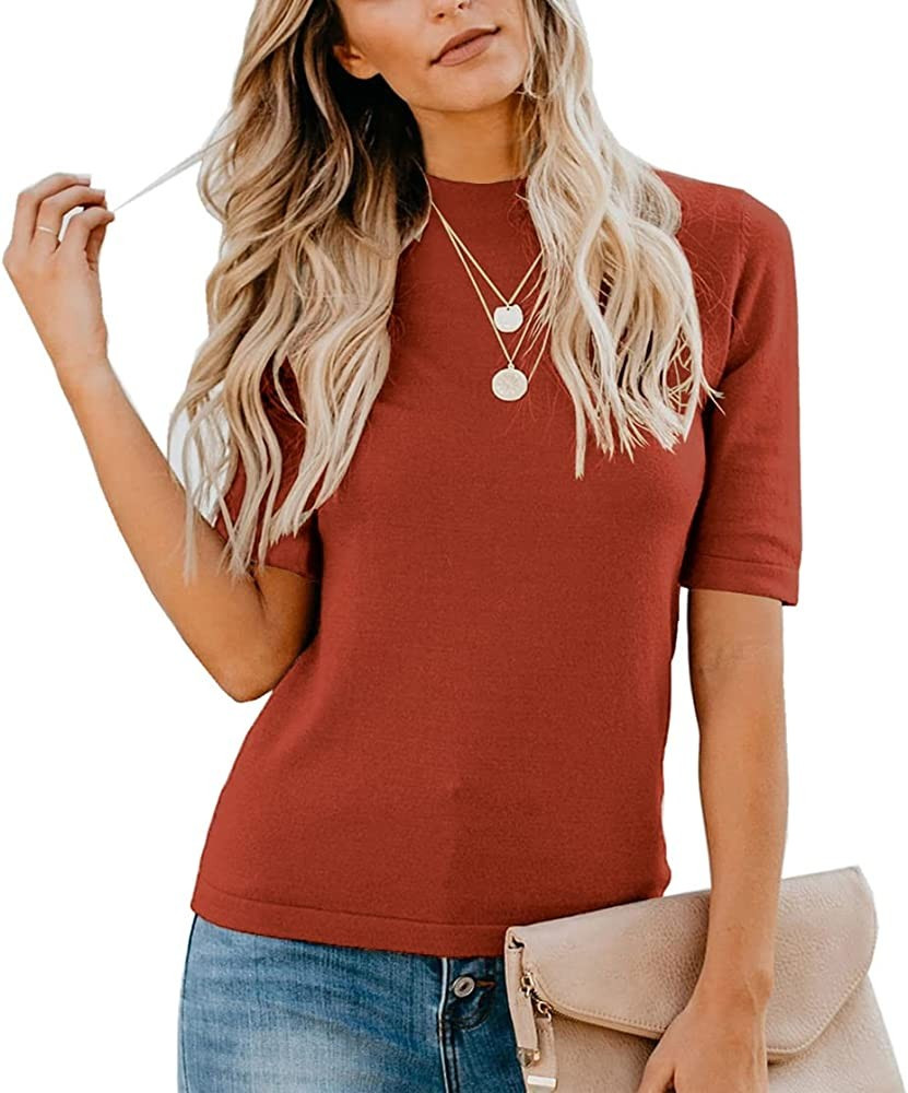 LETSRUNWILD Mock Turtleneck Cute Dressy Tops for Women Casual Fall Business Tshirts Shirts Blouses | Amazon (US)