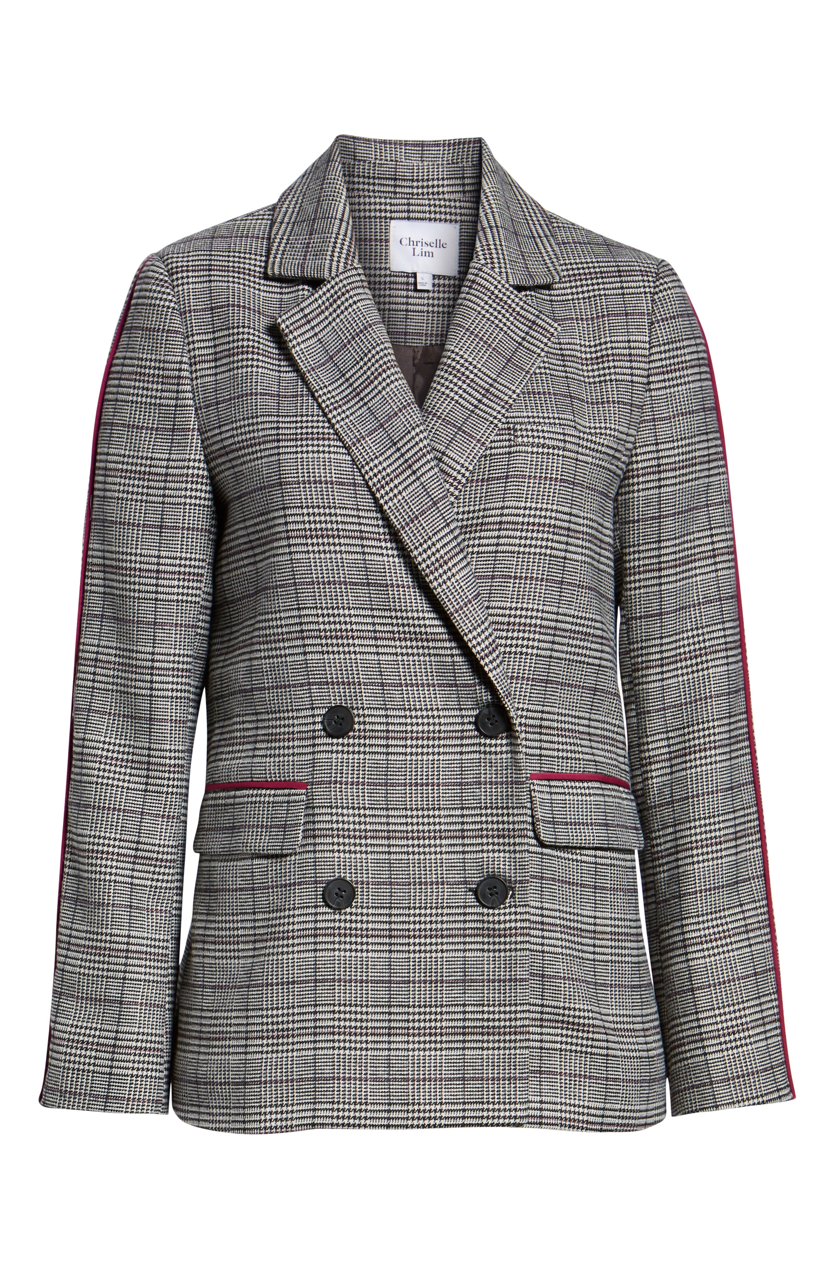 Chriselle Lim Bianca Piped Houndstooth Blazer | Nordstrom