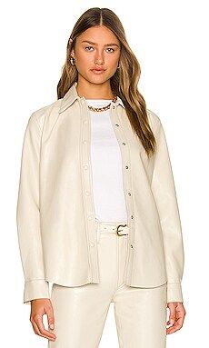 AGOLDE Calla Vegan Leather Shirt in Powder from Revolve.com | Revolve Clothing (Global)