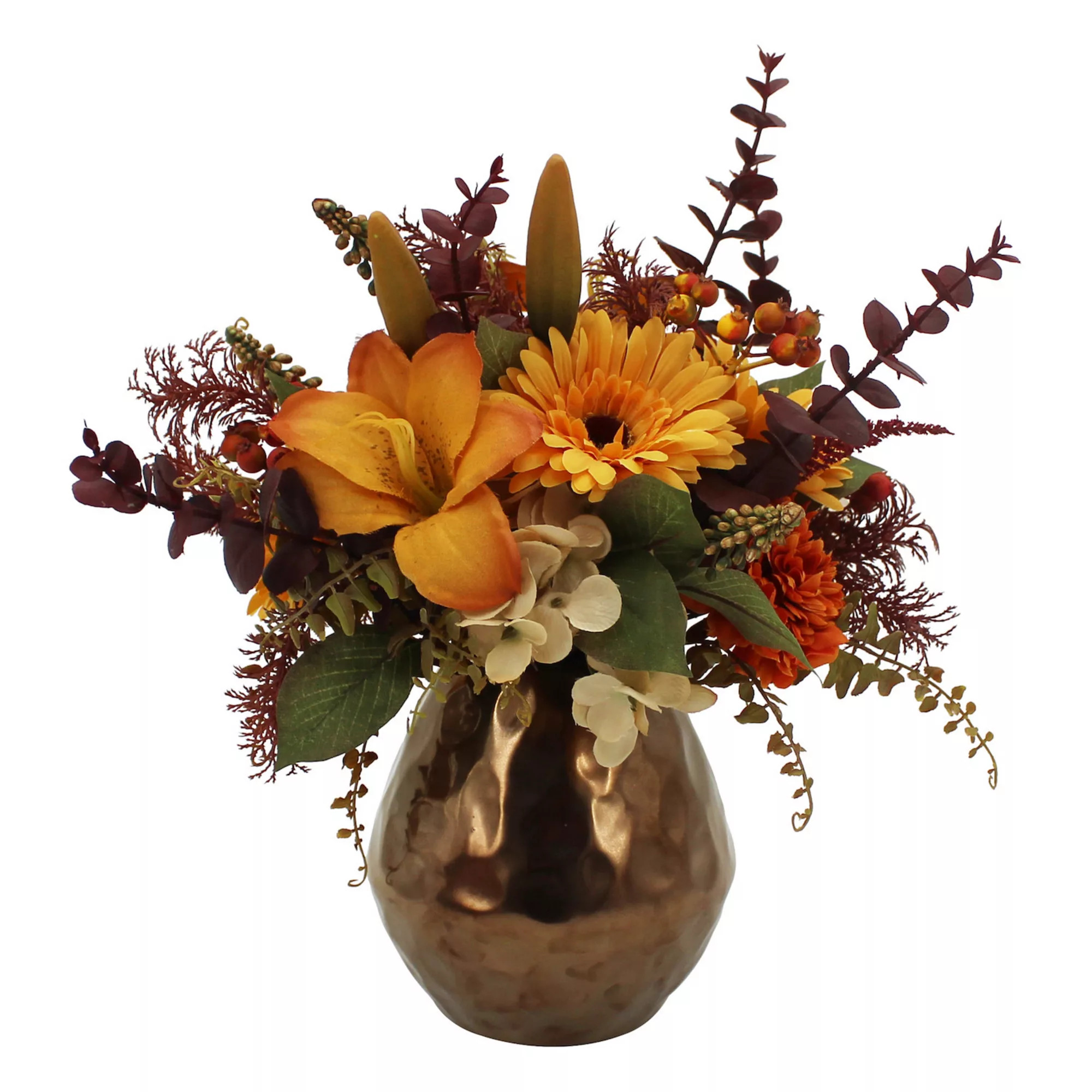 Everyday Decor Autumnal Botanical Brass Shine Vase Table Decor | Kohl's