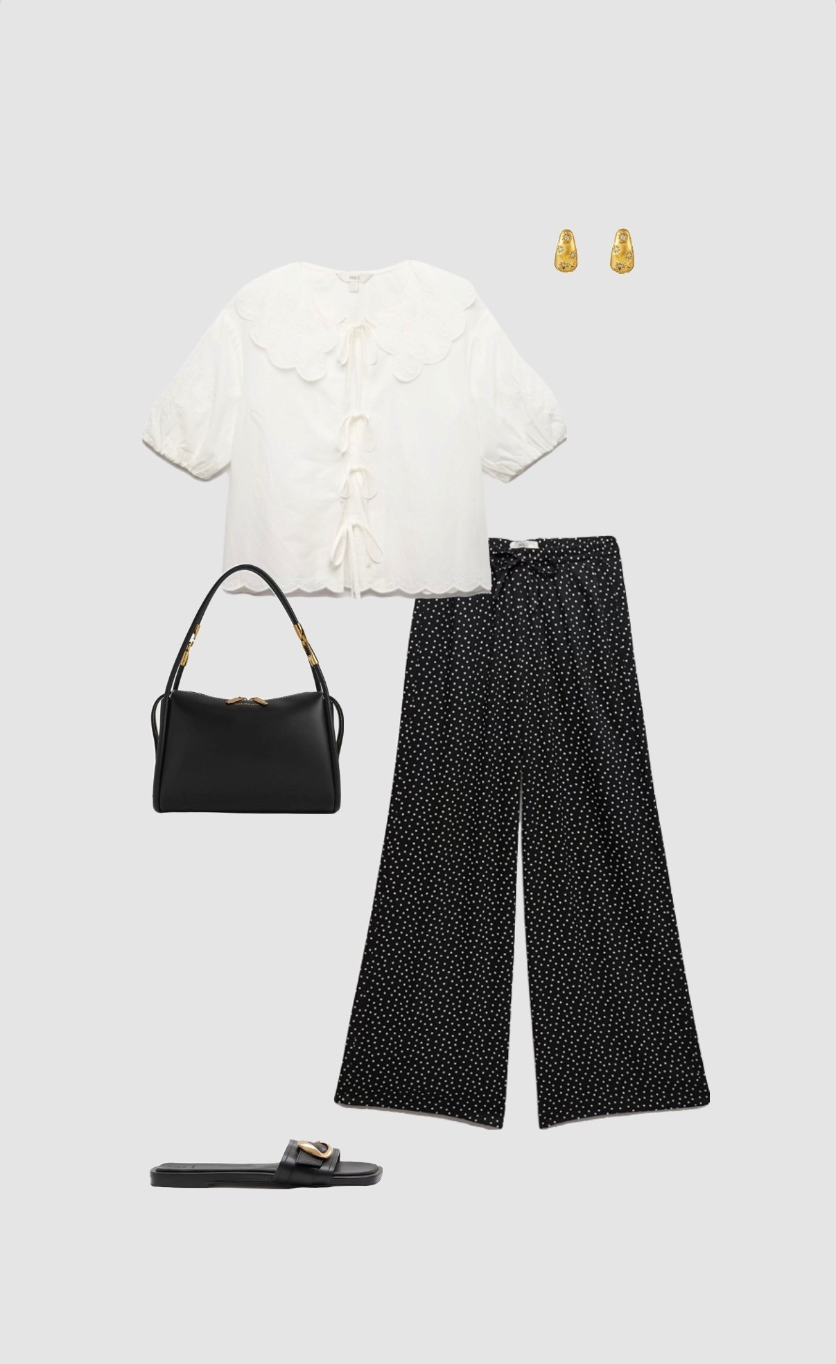 Get 15% off Orelia Jewellery with code - OLIST-9482

Get 15% off Charles & Keith with code COMAMBW15JESSIE  ✨ (must be logged into your account for the discount to apply) 

Spring Smart Casual Outfit 🌞

• white Peter Pan collar blouse scalloped shirt top black high waisted polka dot spot wide leg trousers gold hardware sandals women’s vacation outfits office work workwear outfits uk trendy pub outfit garden party •



#LTKsummer #LTKspring #LTKuk