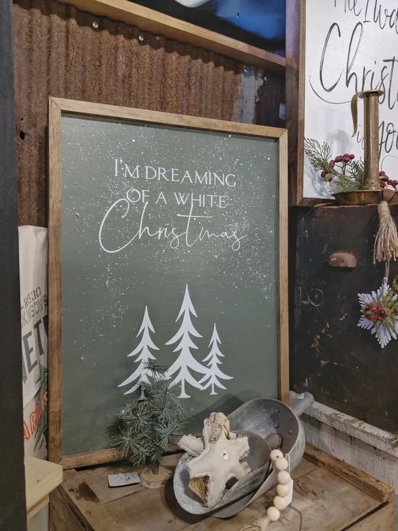 Holiday Wood Signs, White Christmas Wood Sign, Farmhouse Holiday Decor, Large Wood Christmas Sign... | Etsy (US)