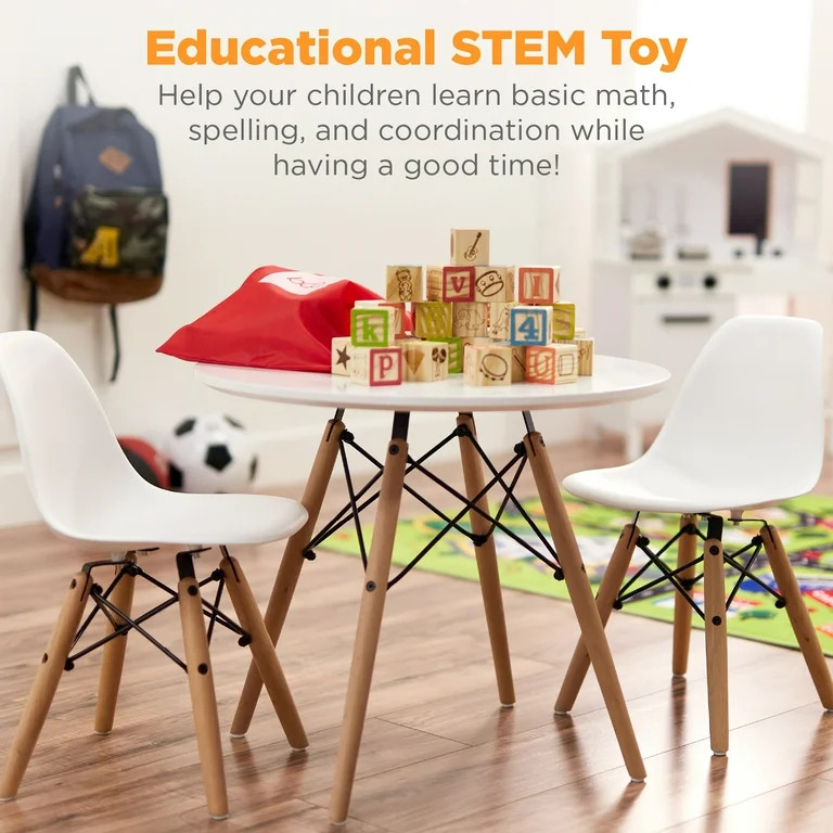 Best Choice Products 40-Piece Kids Wooden ABC Block Set, Building Education Alphabet Letters STEM... | Walmart (US)