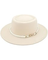 Lisianthus Women Classic Felt Fedora Wide Brim Hat with Belt Buckle | Amazon (US)
