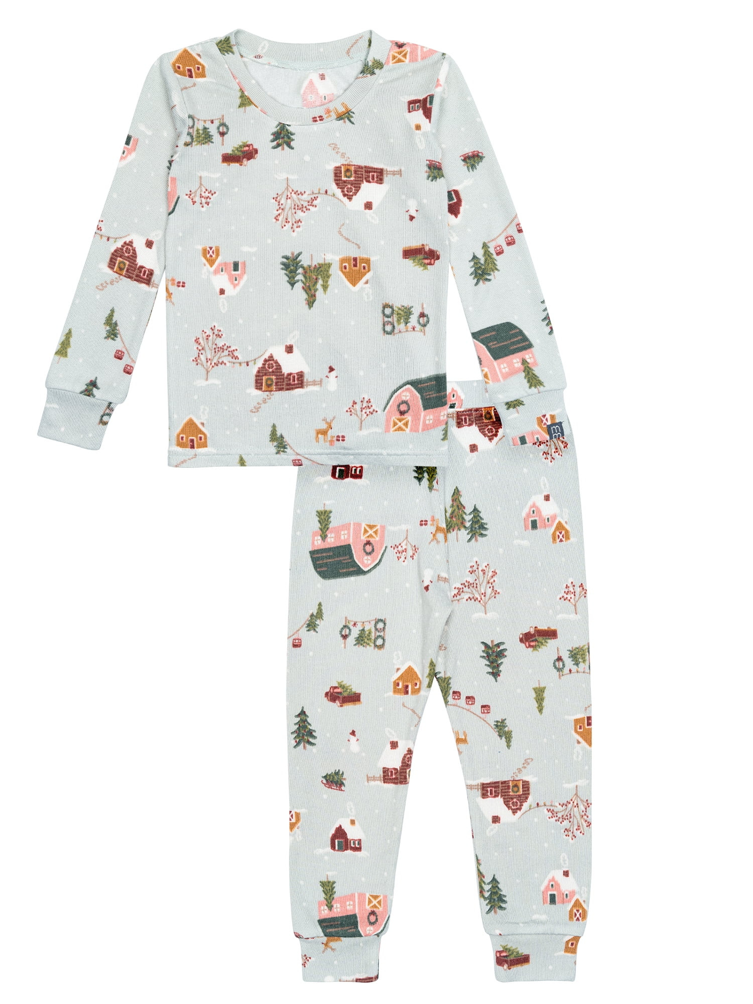 Modern Moments by Gerber Toddler Neutral Supper Soft Hacci Tight Fitting Christmas Pajama Set, 2-... | Walmart (US)