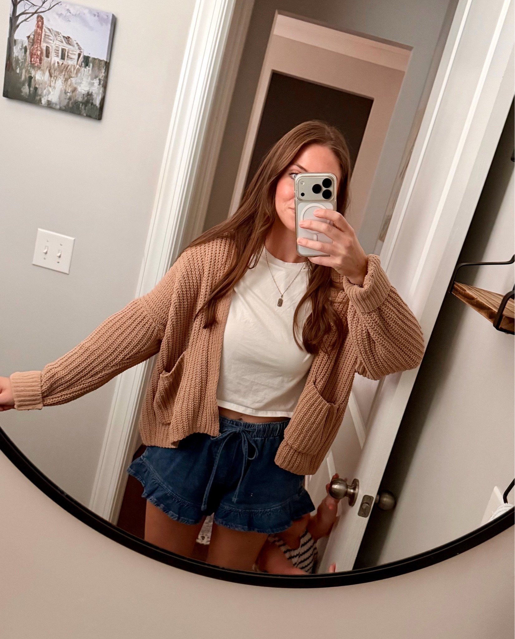 | summer to fall transition outfits | ruffle trim shorts | staple tee shirts | chunky cardigans |

#LTKgrwm #LTKmomlife #LTKootd