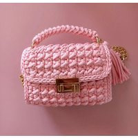 Handmade Knitted Pink Shoulder Bag, Luxury Crochet Women's Purse | Etsy (US)