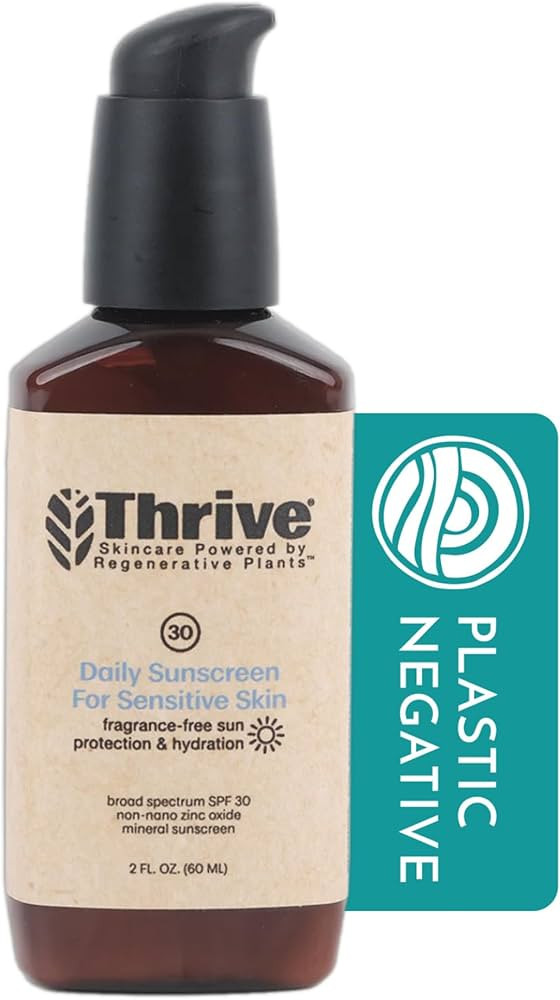 Thrive Natural Care Mineral Face Sunscreen for Sensitive Skin SPF 30, 2 Ounces - Moisturizing Uns... | Amazon (US)