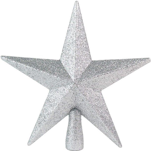Ornativity Glitter Star Tree Topper - Christmas Silver Decorative Holiday Bethlehem Star Ornament | Walmart (US)