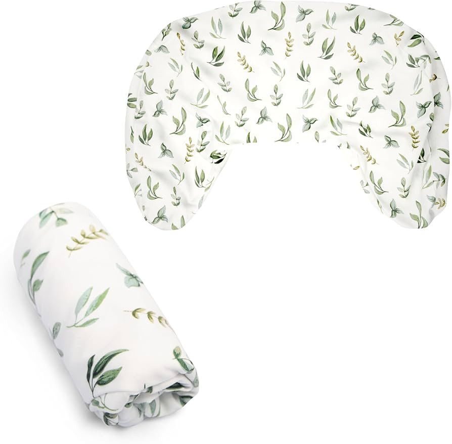 Boppy Nursing Pillow Cover, Organic Green Leaves, Single Cover, Easy-On Slipcover with Gentle 100... | Amazon (US)