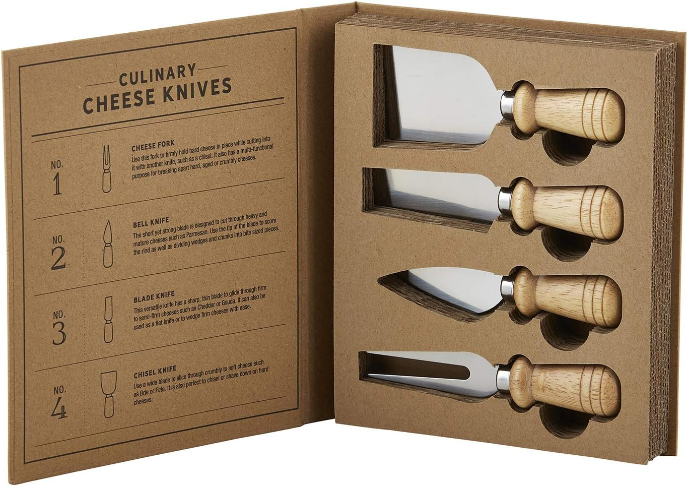 Santa Barbara Design Studio Table Sugar Cardboard Book Gift Set, 4-Piece, Cheese Knives | Amazon (US)