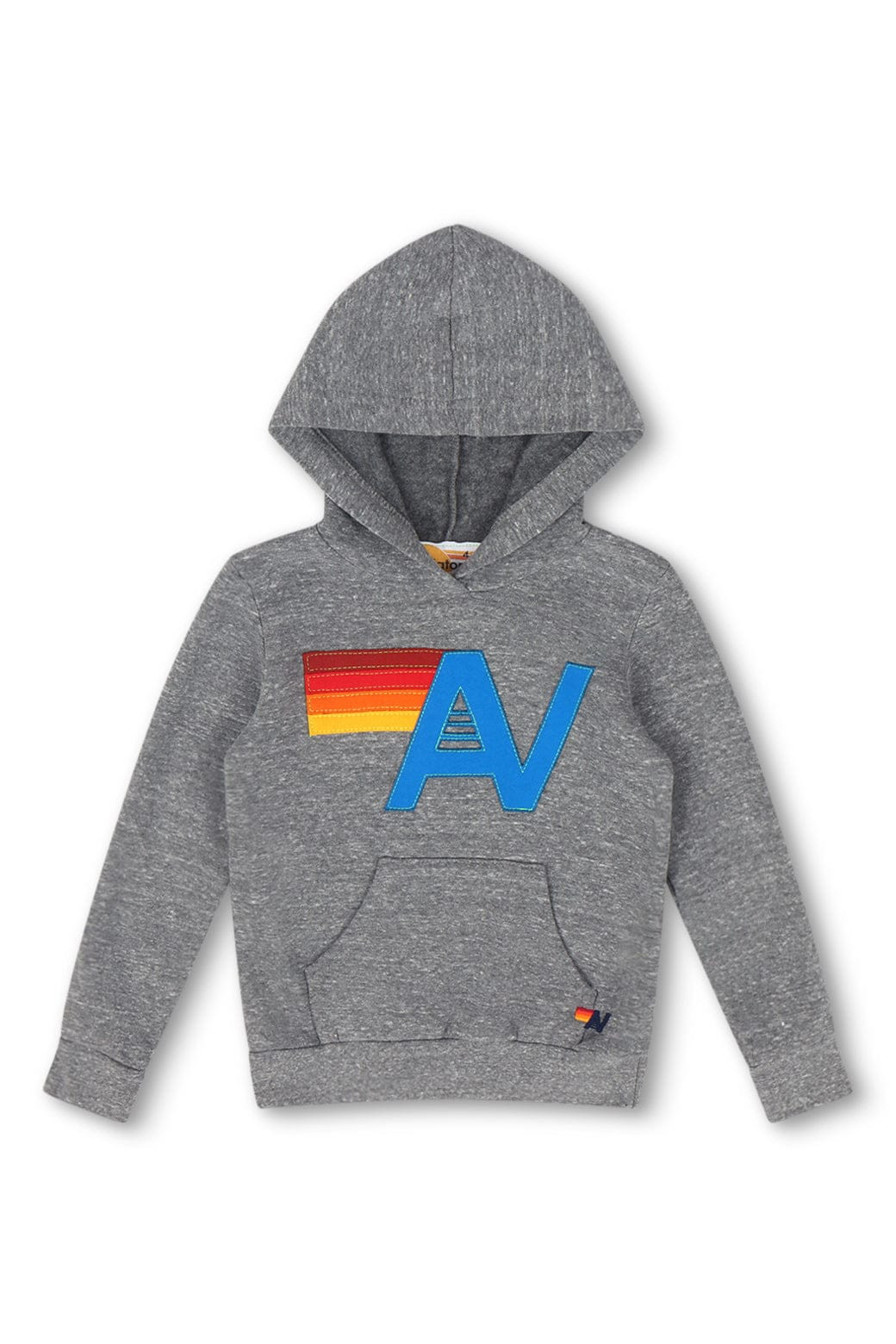 LOGO STITCH KIDS PULLOVER HOODIE - HEATHER GREY | Aviator Nation