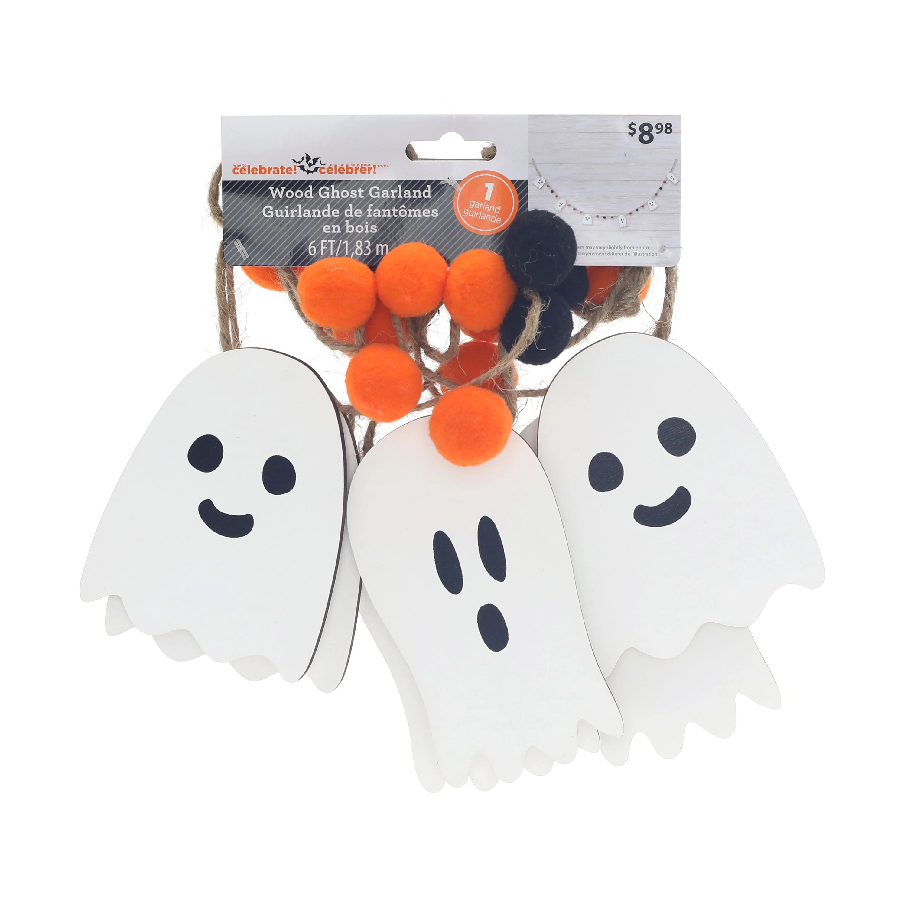 Way To Celebrate Wooden Ghost Garland, Way To Celebrate Wooden Ghost Garland | Walmart (CA)