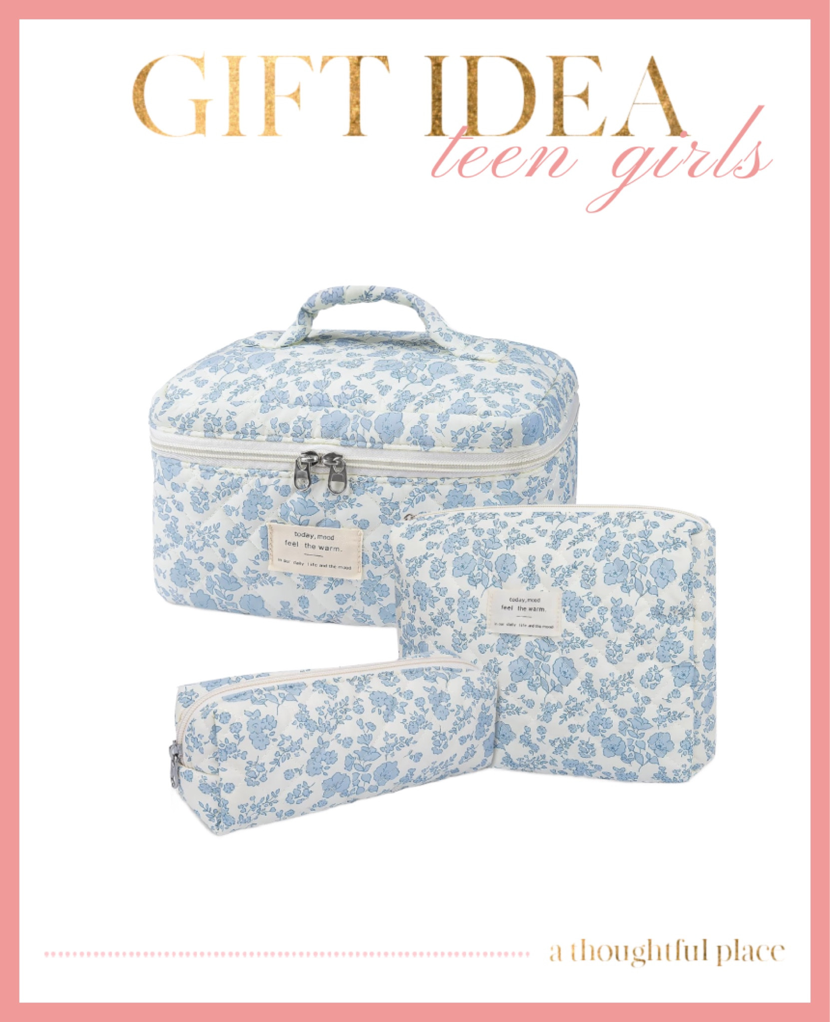 We gifted this set to my daughter when she went off to college and she loves it. Perfect for any girl. Comes in multiple patterns.
