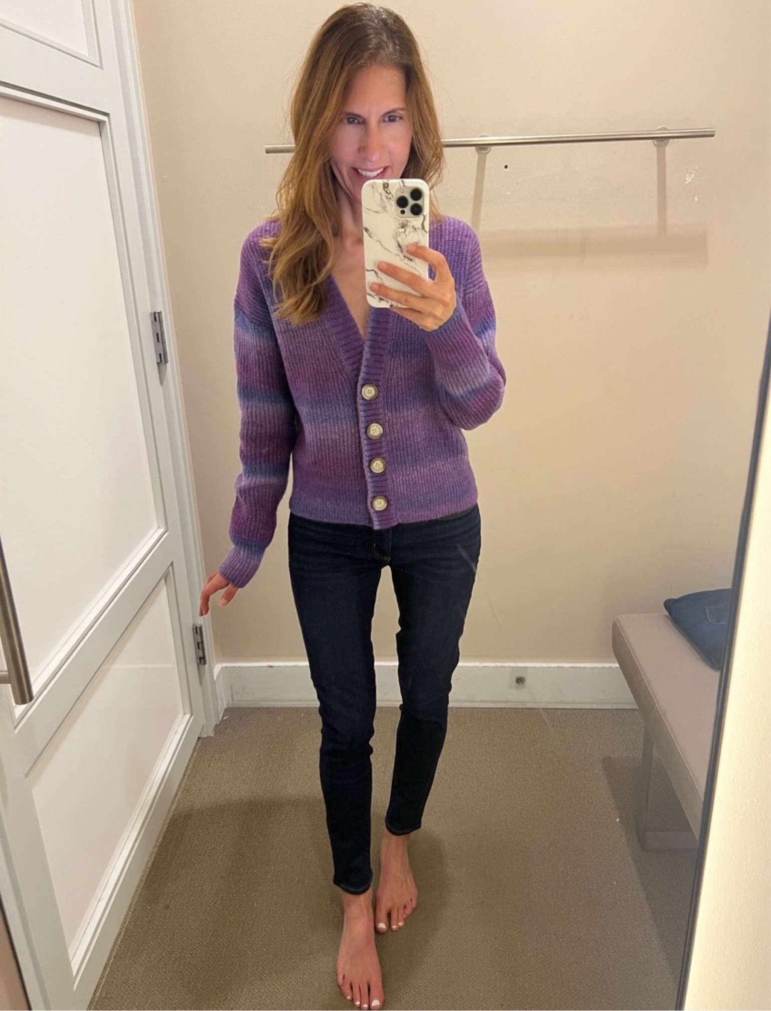 Where’s my purple-loving girls? 💜 This cardigan is for you! It’s soft and comfy! Love love love the colors! It fits TTS and hits slightly below the waist. Slip it over a simple tee with dark wash jeans.

#LTKsalealert #LTKstyletip
