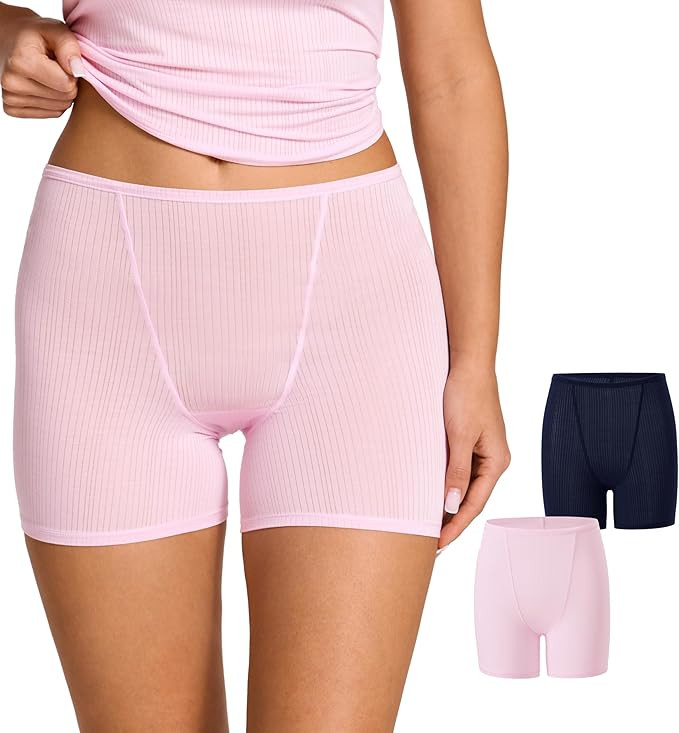Natrelax Boxer Briefs High Waisted Boy Shorts Underwear for Women Soft Stretch Full Coverage Boys... | Amazon (US)
