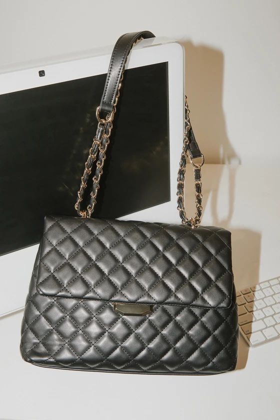 Real Stunner Black Quilted Crossbody Bag | Lulus (US)