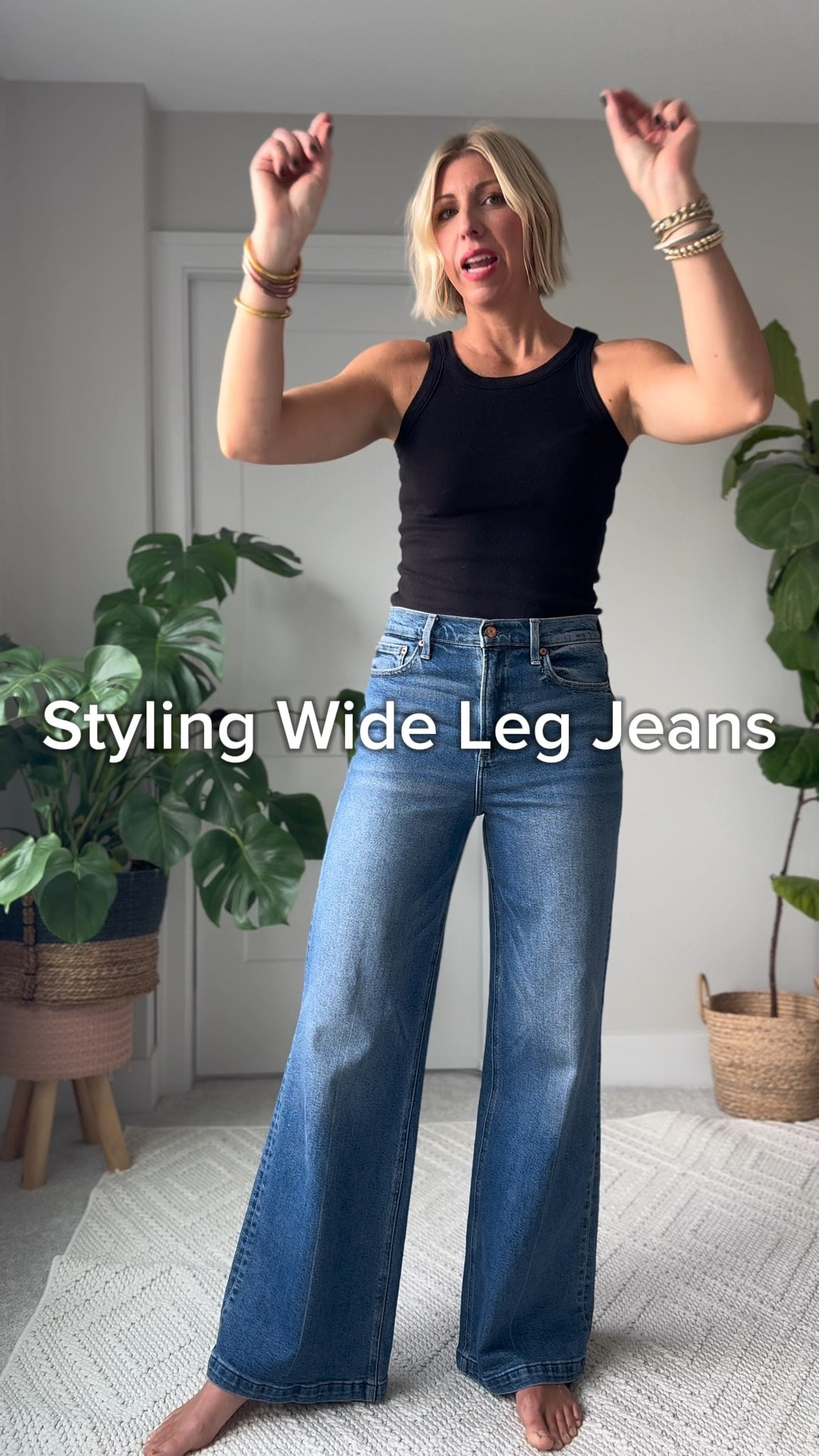 Wide leg jeans outfits for this holiday season! These #1 selling pair of jeans fit like a dream! They have great stretch & are the perfect medium wash. I love that they can be dressed up or down. They fit true to size.

#LTKHoliday #LTKVideo #LTKOver40