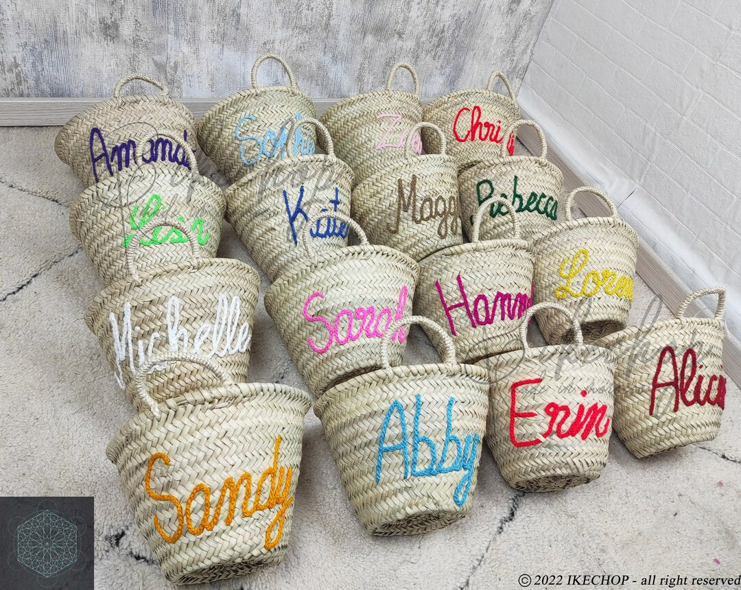 50% off PERSONALIZED Basket,bridal Shower Bags,customized Straw Bags,custom Beach Bag,straw Tote,... | Etsy (US)