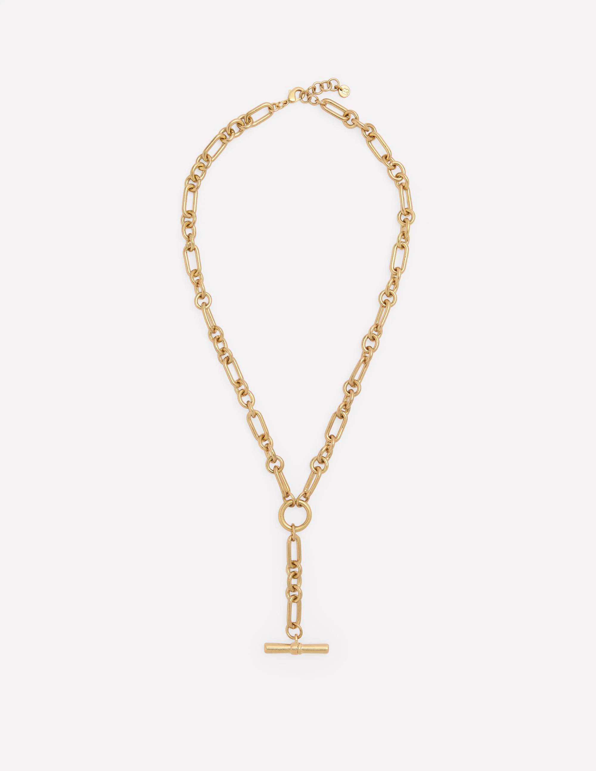 Drop Chain T-bar Necklace-Gold T bar | Boden (US)