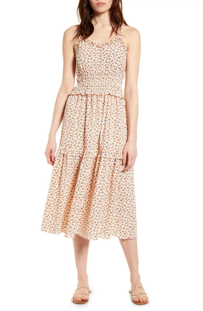 Ruffle Sleeveless Midi Dress | Nordstrom