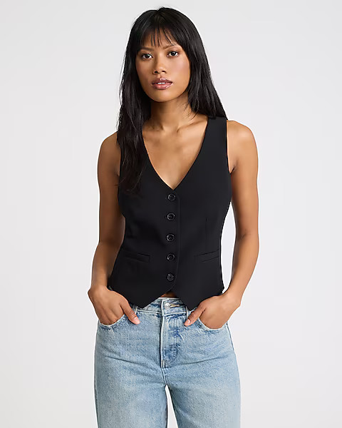 Editor Five Button Blazer Vest | Express