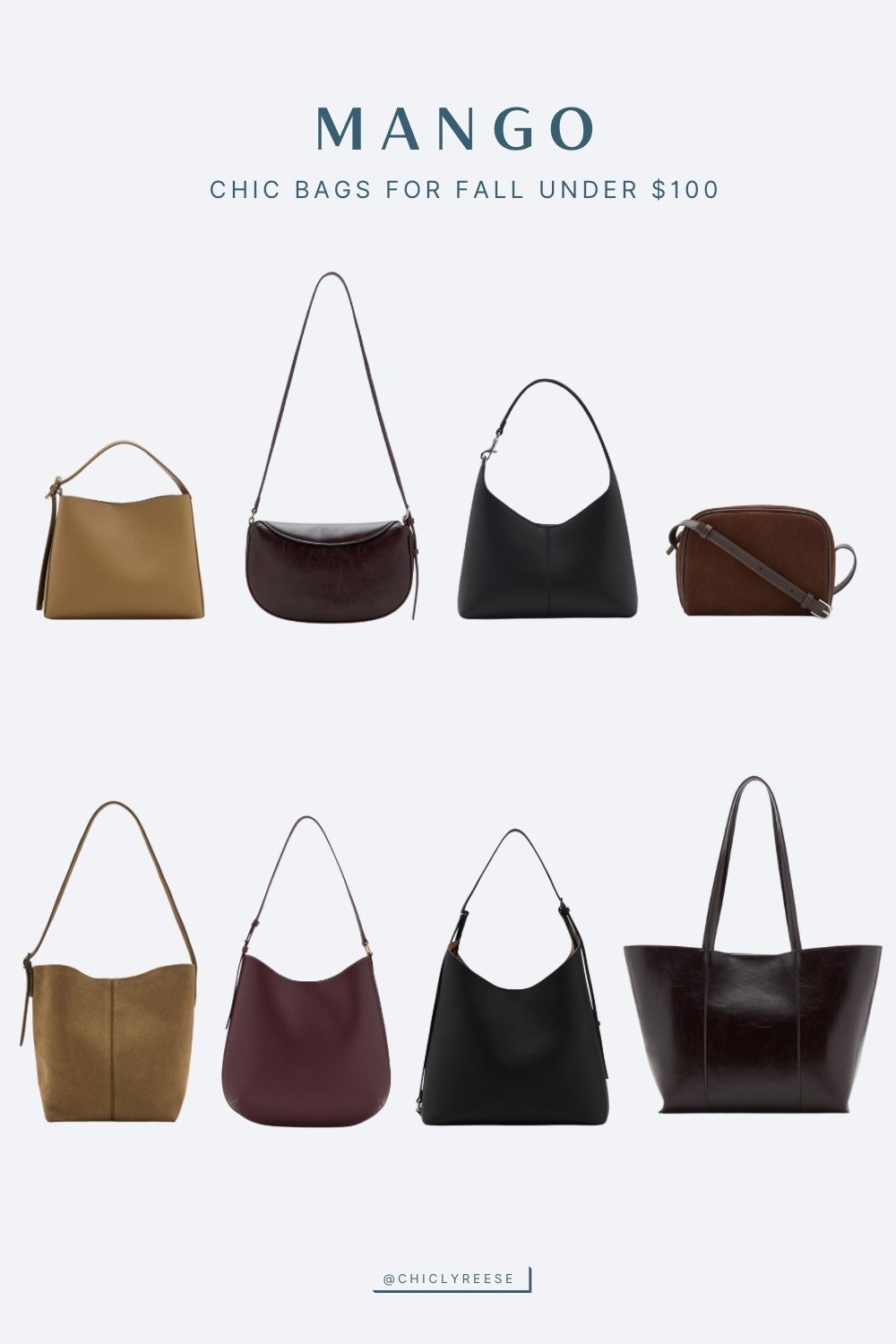 Chic fall bags under $100! These handbags are all the perfect accessory for those cute fall outfits #mango #fall #handbags 

#LTKSaleAlert #LTKItBag #LTKFindsUnder100