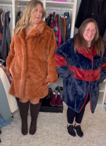 The best most affordable plus size faux fur coats ever! Xs-3x Jess and Ashley Dorough are trying on these cozy blanket type coats from Walmart, on sale for $29! 

#LTKsalealert #LTKCyberweek #LTKcurves