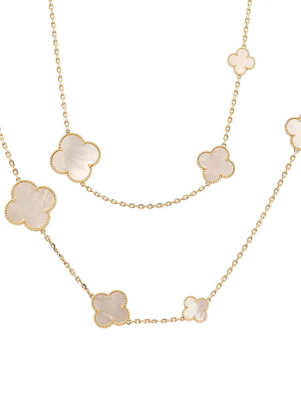Van Cleef & Arpels Vintage yellow gold Luck mother of pearl necklace | Farfetch Global